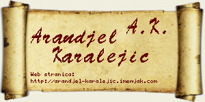 Aranđel Karalejić vizit kartica
